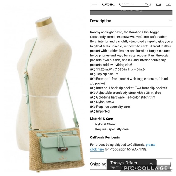 SOLD❌Spartina 449 Bamboo Toggle Crossbody - Picture 6 of 6